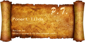 Ponert Tilda névjegykártya